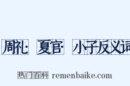 周礼·夏官·小子反义词是什么意思的图片